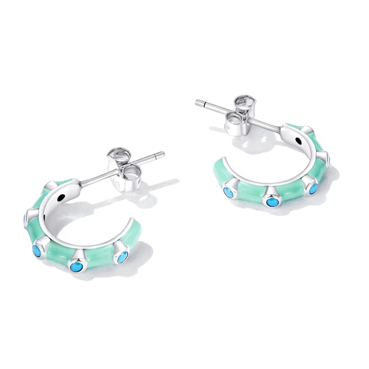 Cercei din argint Mint Hoops, Argint 925, Pentru Femei