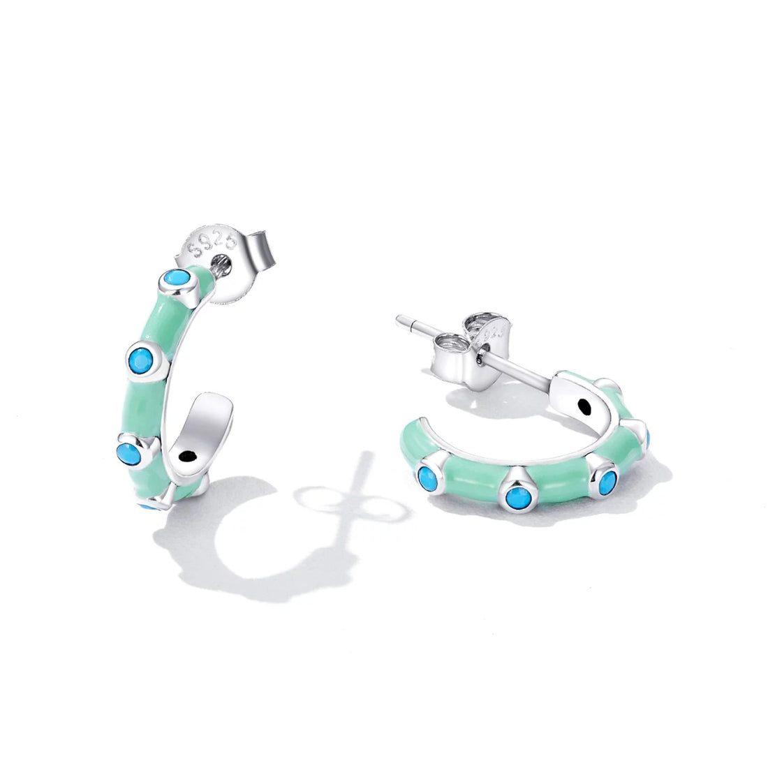Cercei din argint Mint Hoops, Argint 925, Pentru Femei