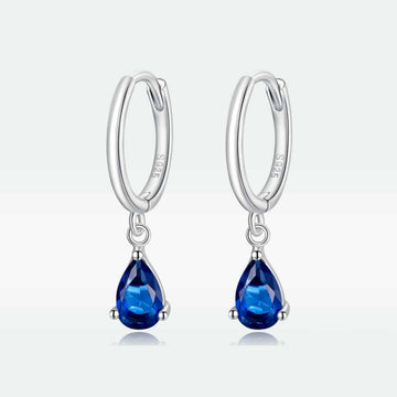 Cercei din Argint 925 model Lacrima - BLUE SAPPHIRE 1.7g