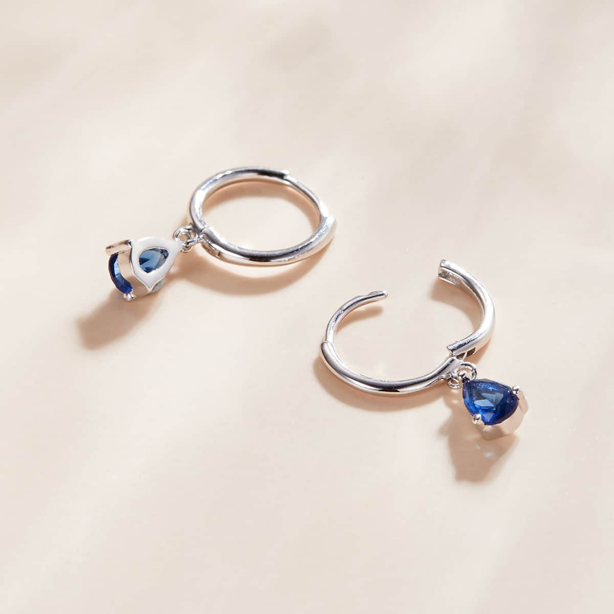 Cercei din Argint 925 model Lacrima - BLUE SAPPHIRE 1.7g