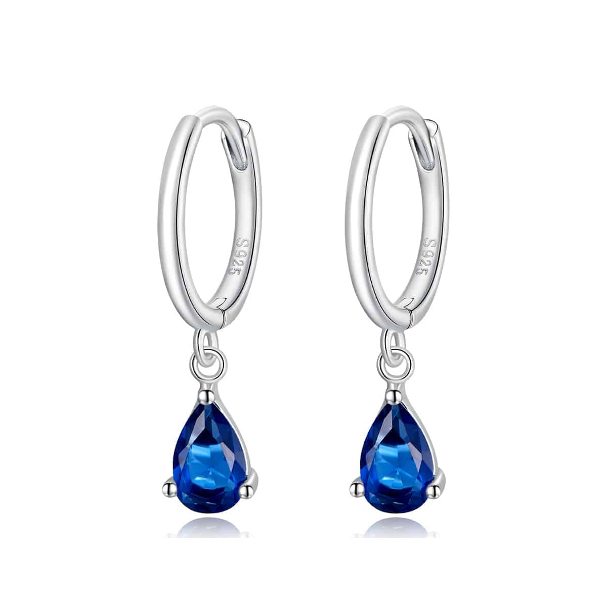 Cercei din Argint 925 model Lacrima - BLUE SAPPHIRE 1.7g