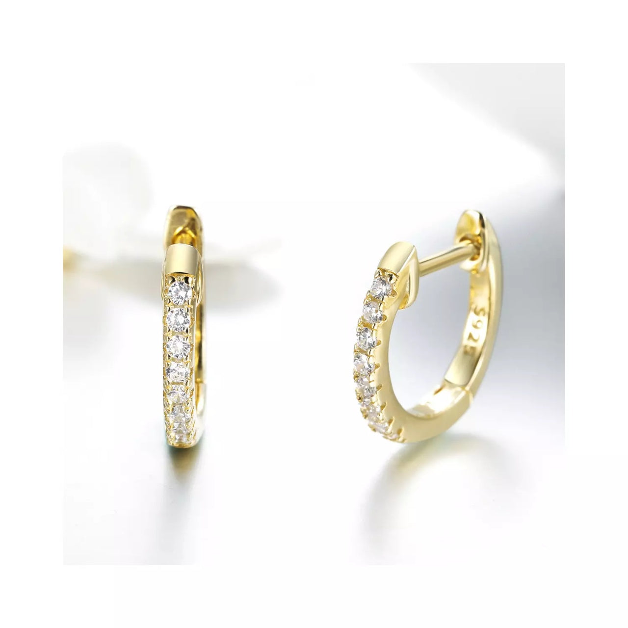 Cercei din argint Moon Look gold, Argint 925, Pentru Femei 1.39g