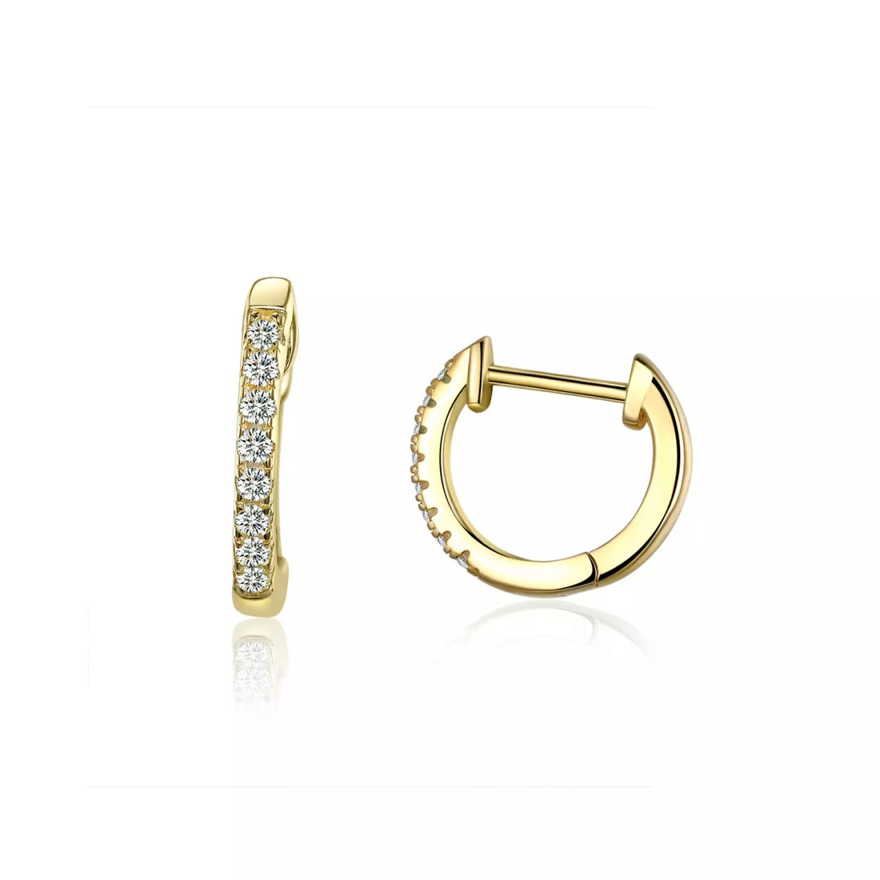 Cercei din argint Moon Look gold, Argint 925, Pentru Femei 1.39g