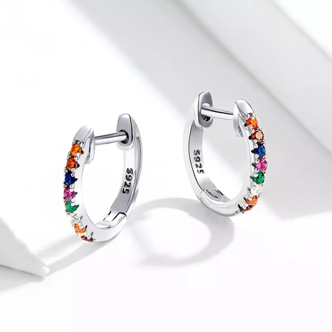 Cercei din argint Moon Look Rainbow, Argint 925, Pentru Femei