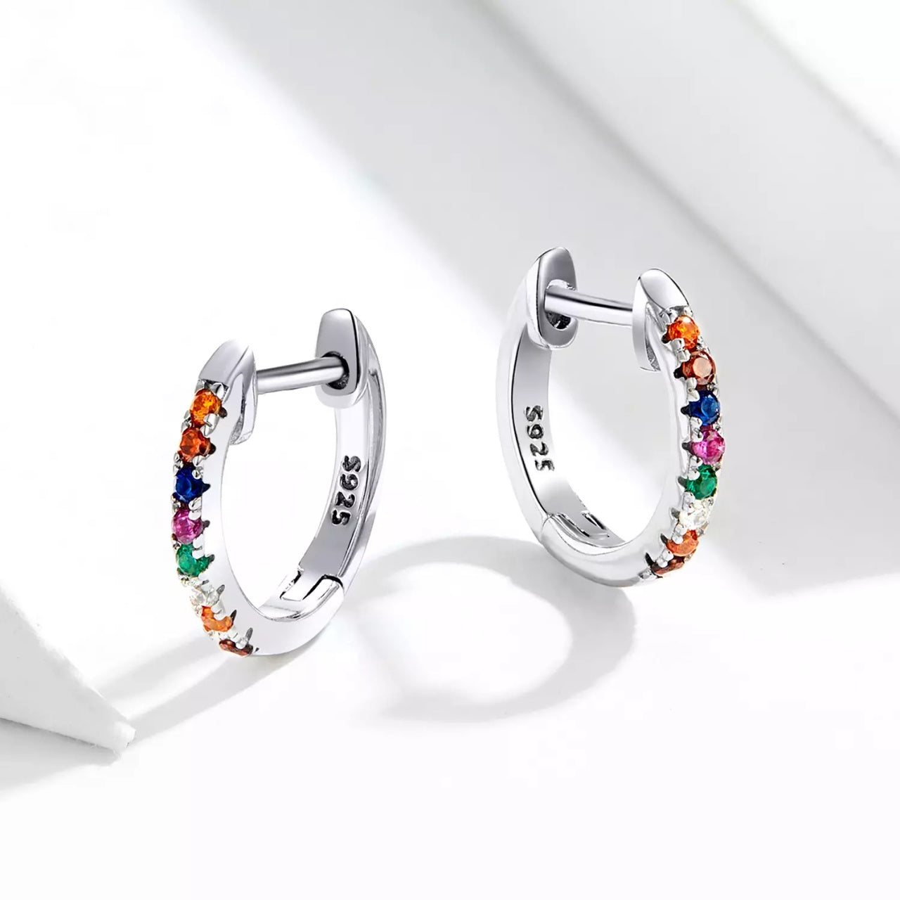 Cercei din argint Moon Look Rainbow, Argint 925, Pentru Femei