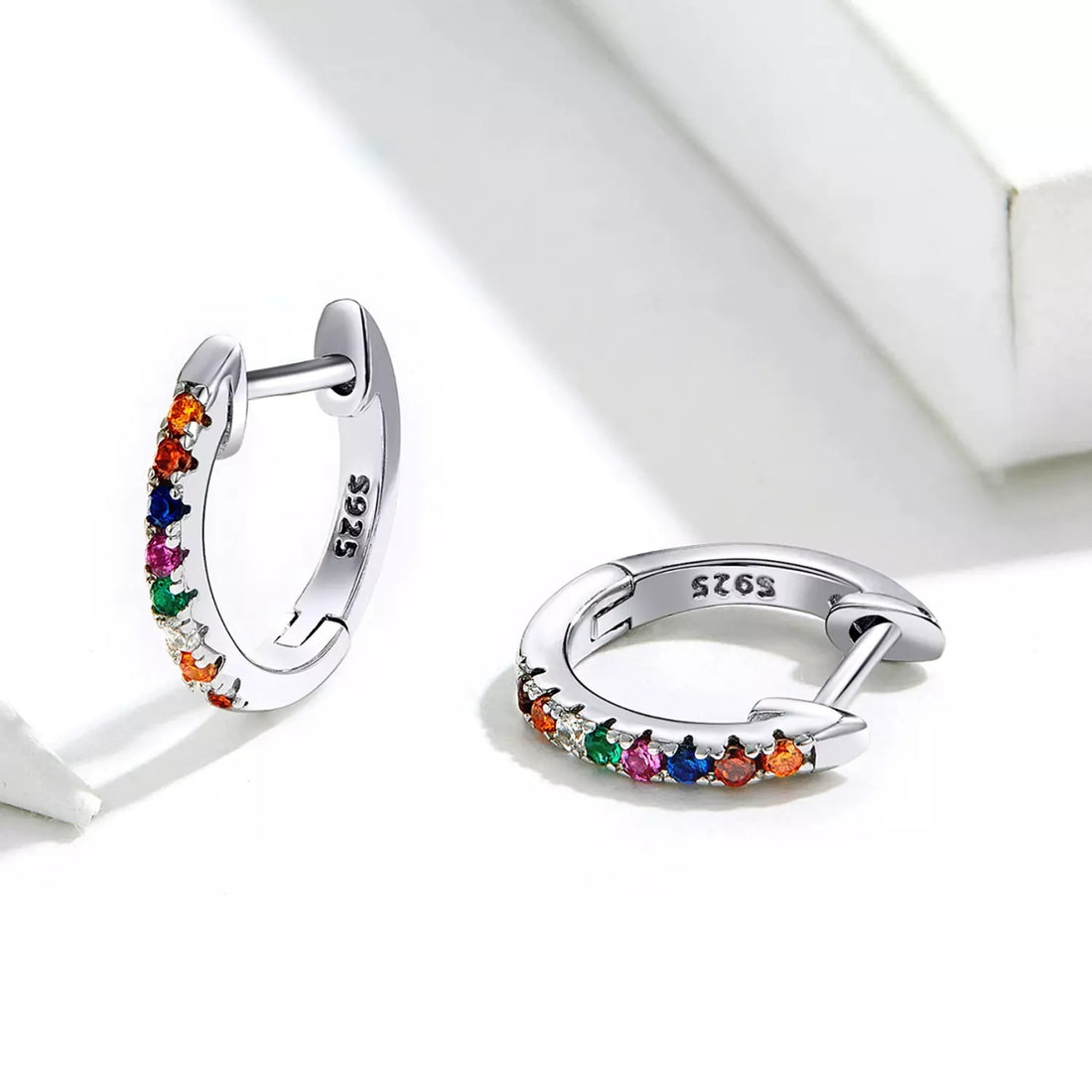 Cercei din argint Moon Look Rainbow, Argint 925, Pentru Femei