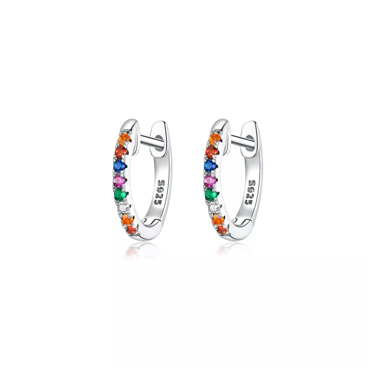 Cercei din argint Moon Look Rainbow, Argint 925, Pentru Femei