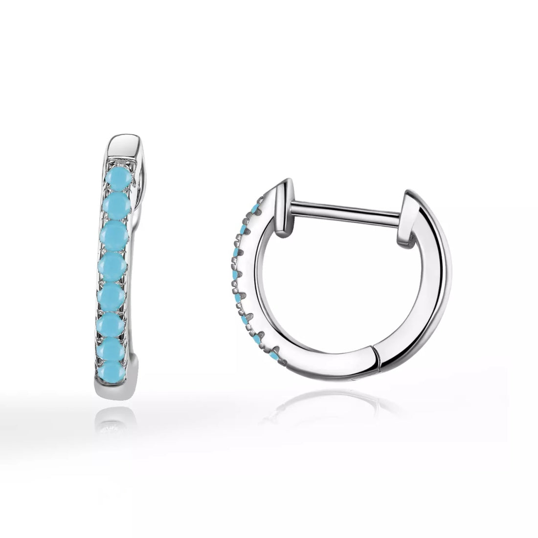 Cercei din argint Moon Look Turquoise, Argint 925, Pentru Femei