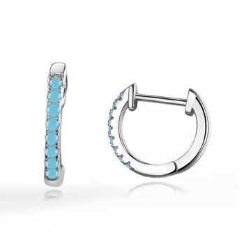 Cercei din argint Moon Look Turquoise, Argint 925, Pentru Femei