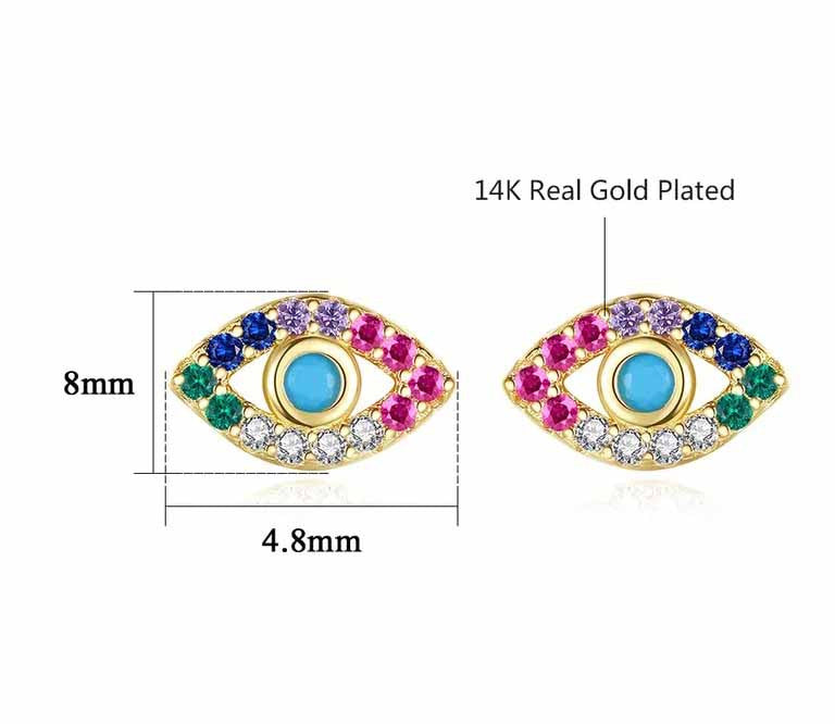 Cercei Din Argint 925 Multicolor Model Ochi 1g