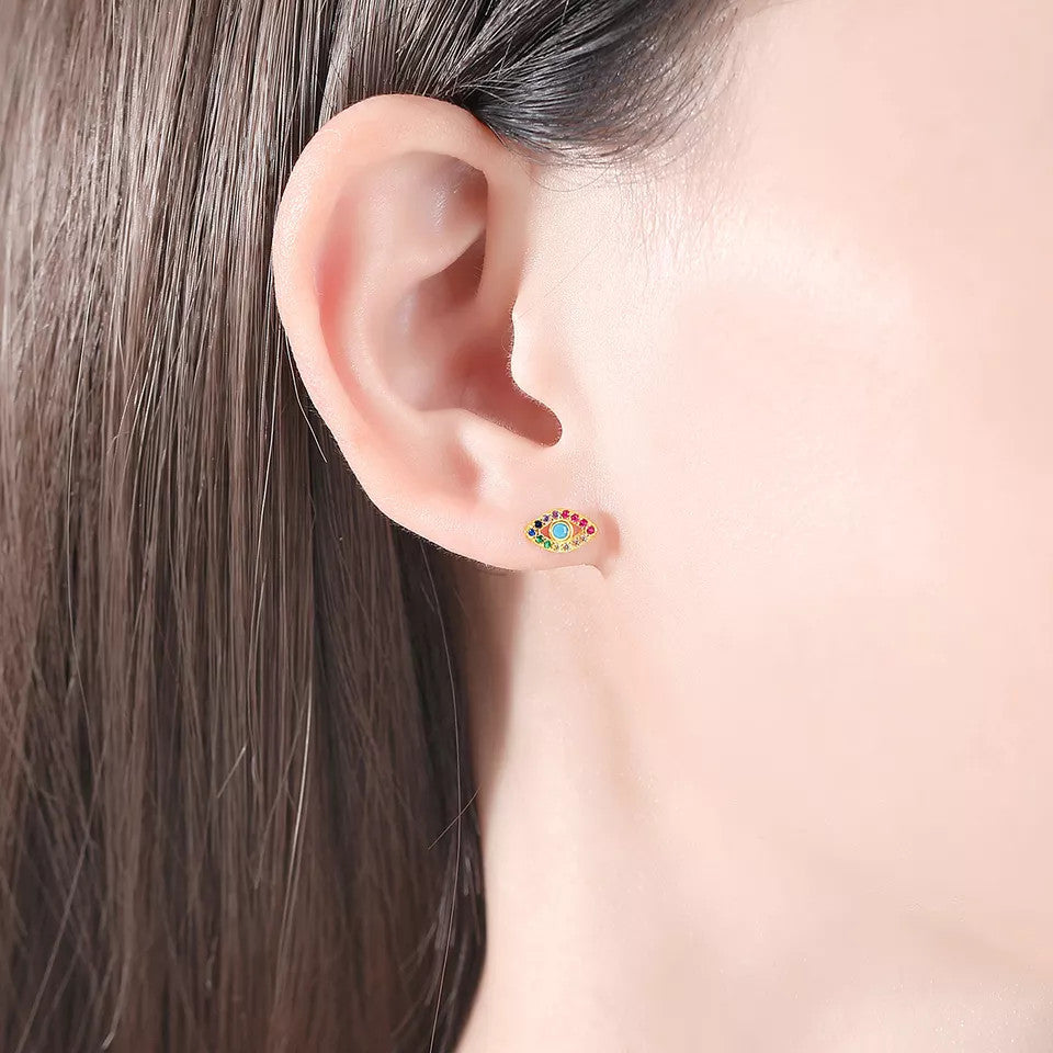 Cercei Din Argint 925 Multicolor Model Ochi 1g