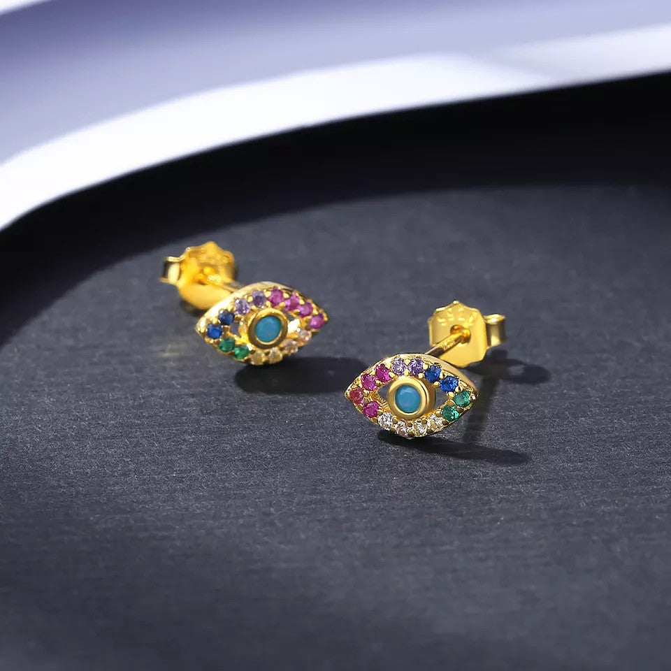 Cercei Din Argint 925 Multicolor Model Ochi 1g