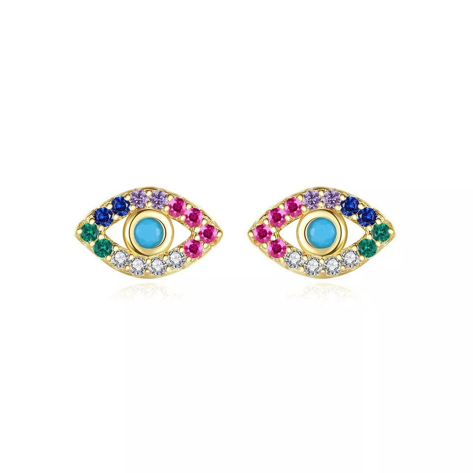 Cercei Din Argint 925 Multicolor Model Ochi 1g