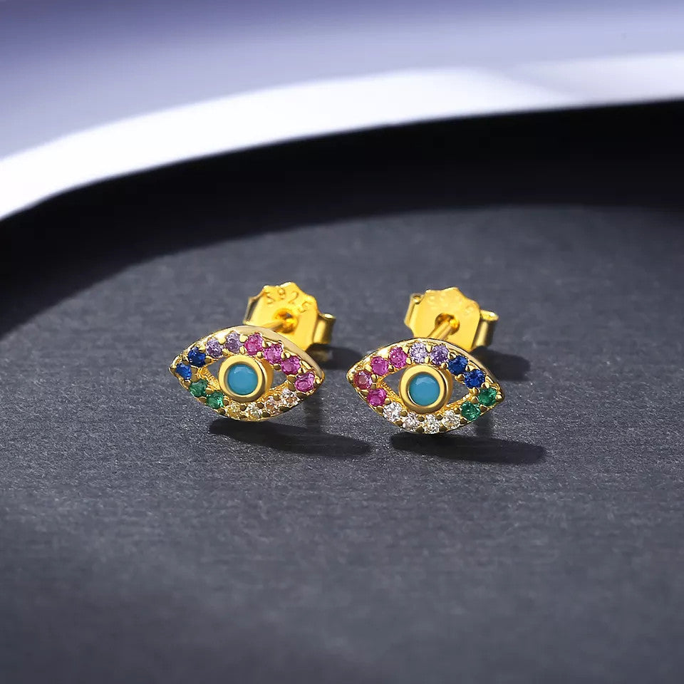 Cercei Din Argint 925 Multicolor Model Ochi 1g