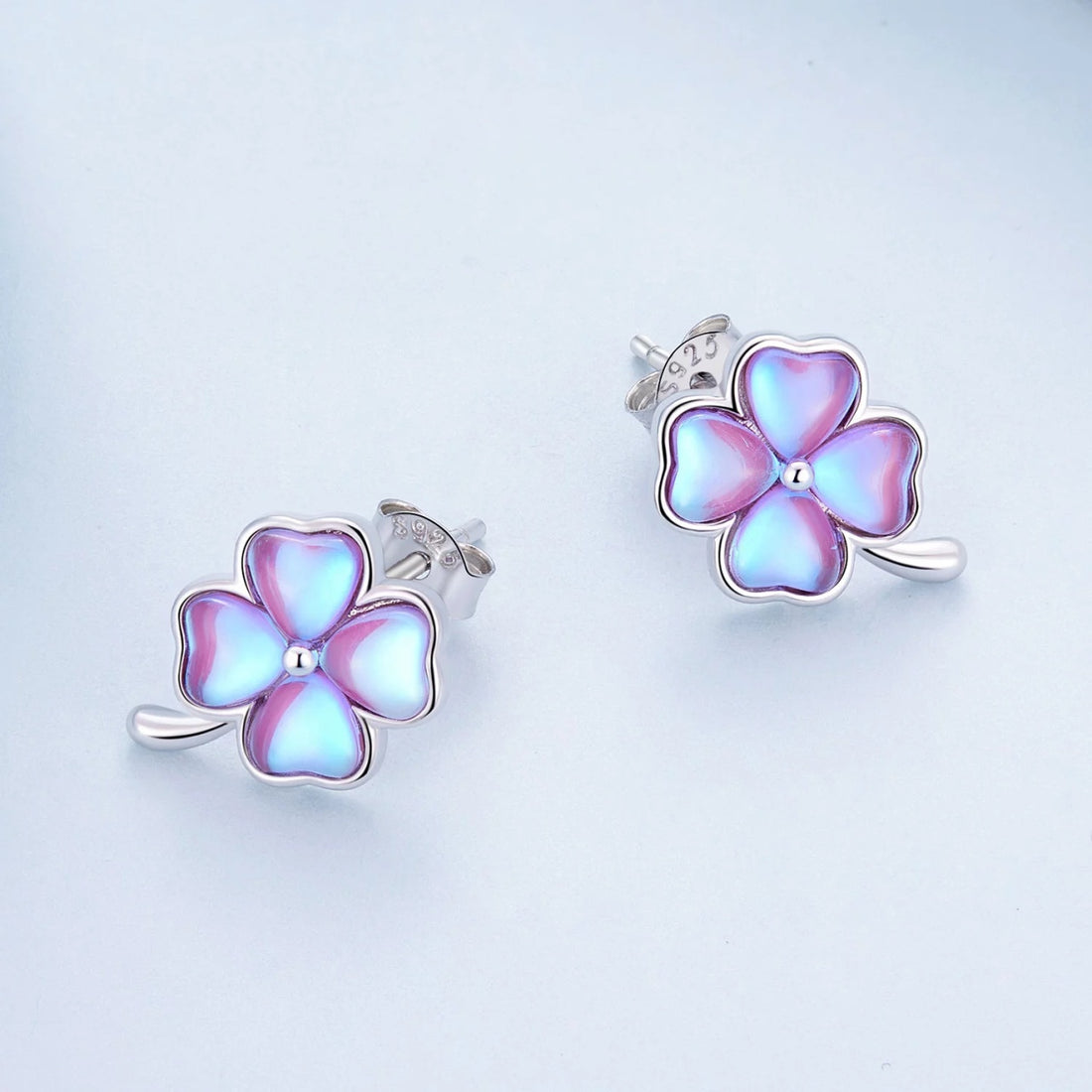 Cercei din argint Mystic Clover, Argint 925, Pentru Femei