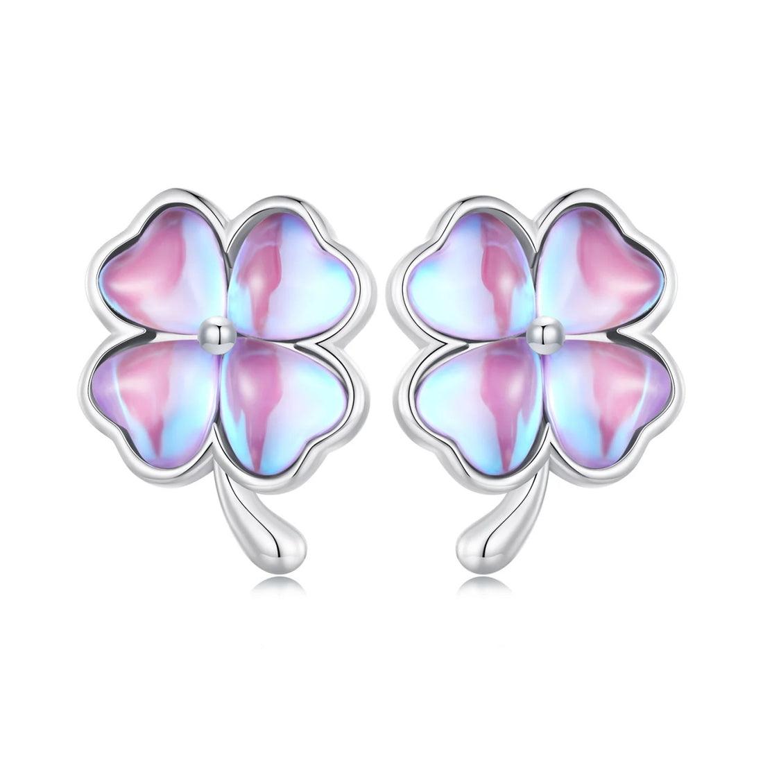 Cercei din argint Mystic Clover, Argint 925, Pentru Femei