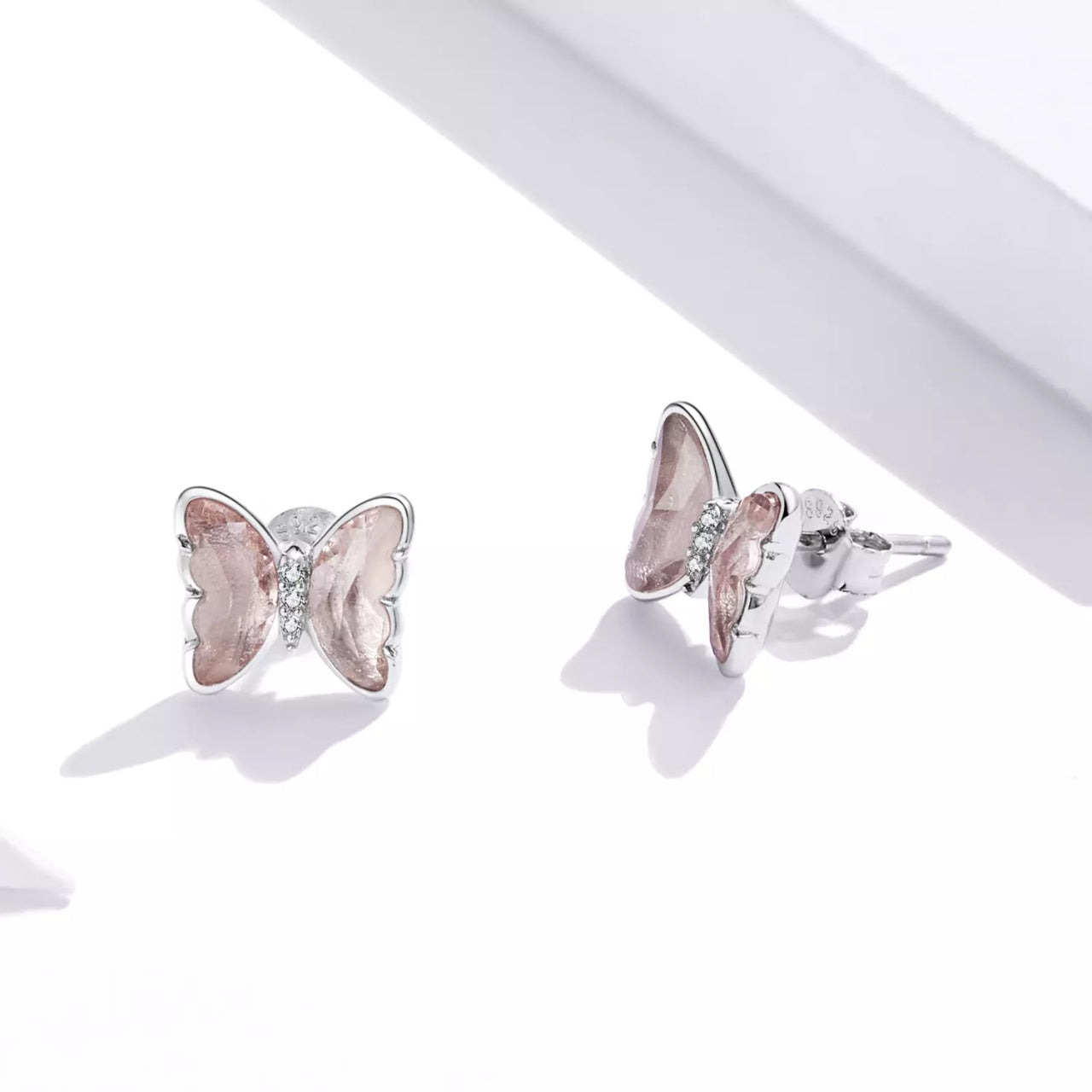 Cercei din argint Nude Butterflies Studs, Argint 925, Pentru Femei