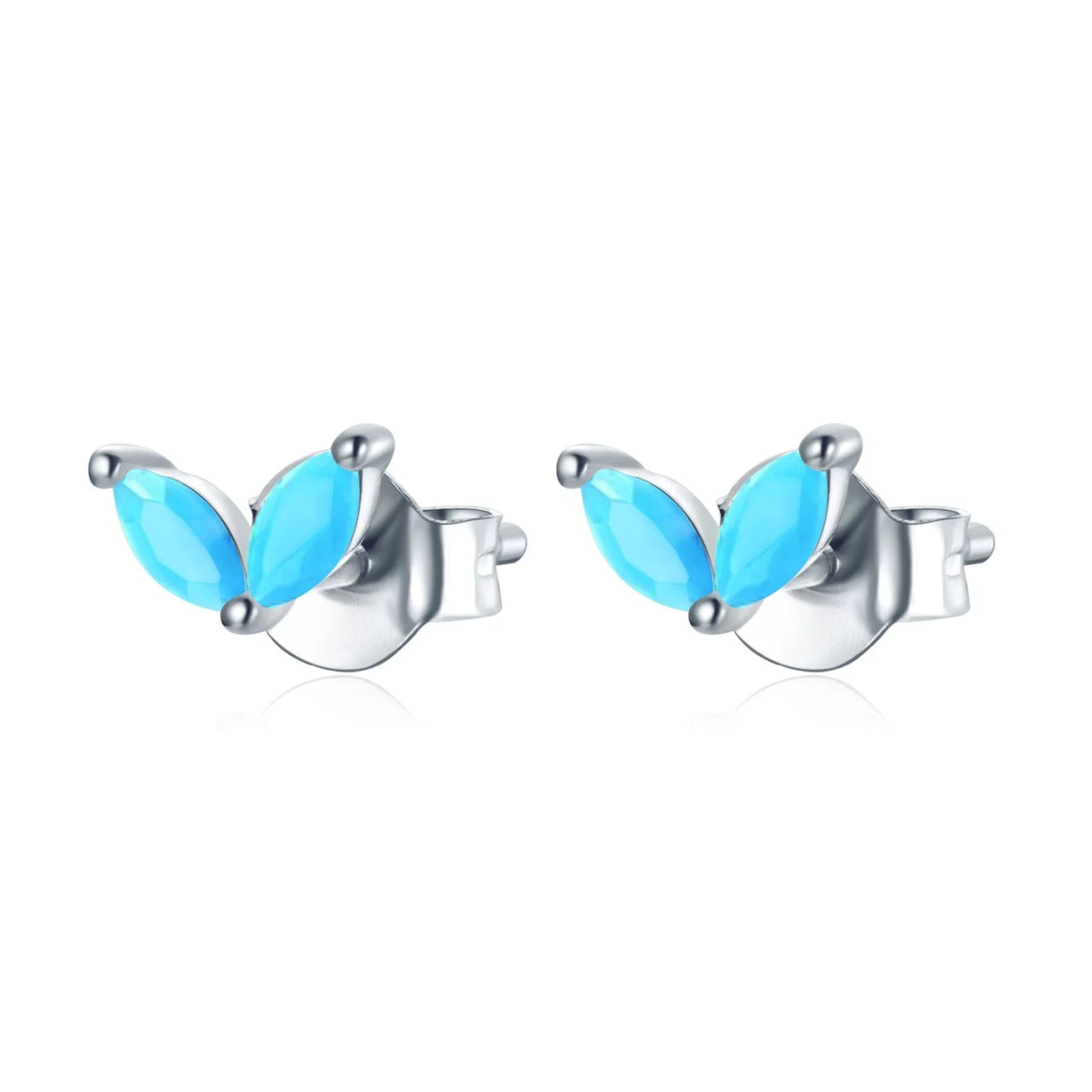 Cercei din argint Oval Turquoise, Argint 925, Pentru Femei