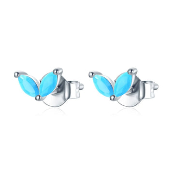 Cercei din argint Oval Turquoise, Argint 925, Pentru Femei