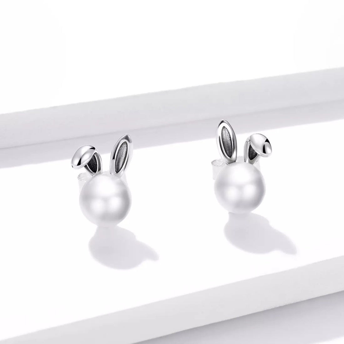 Cercei din argint Pearl Bunny, Argint 925, Pentru Femei
