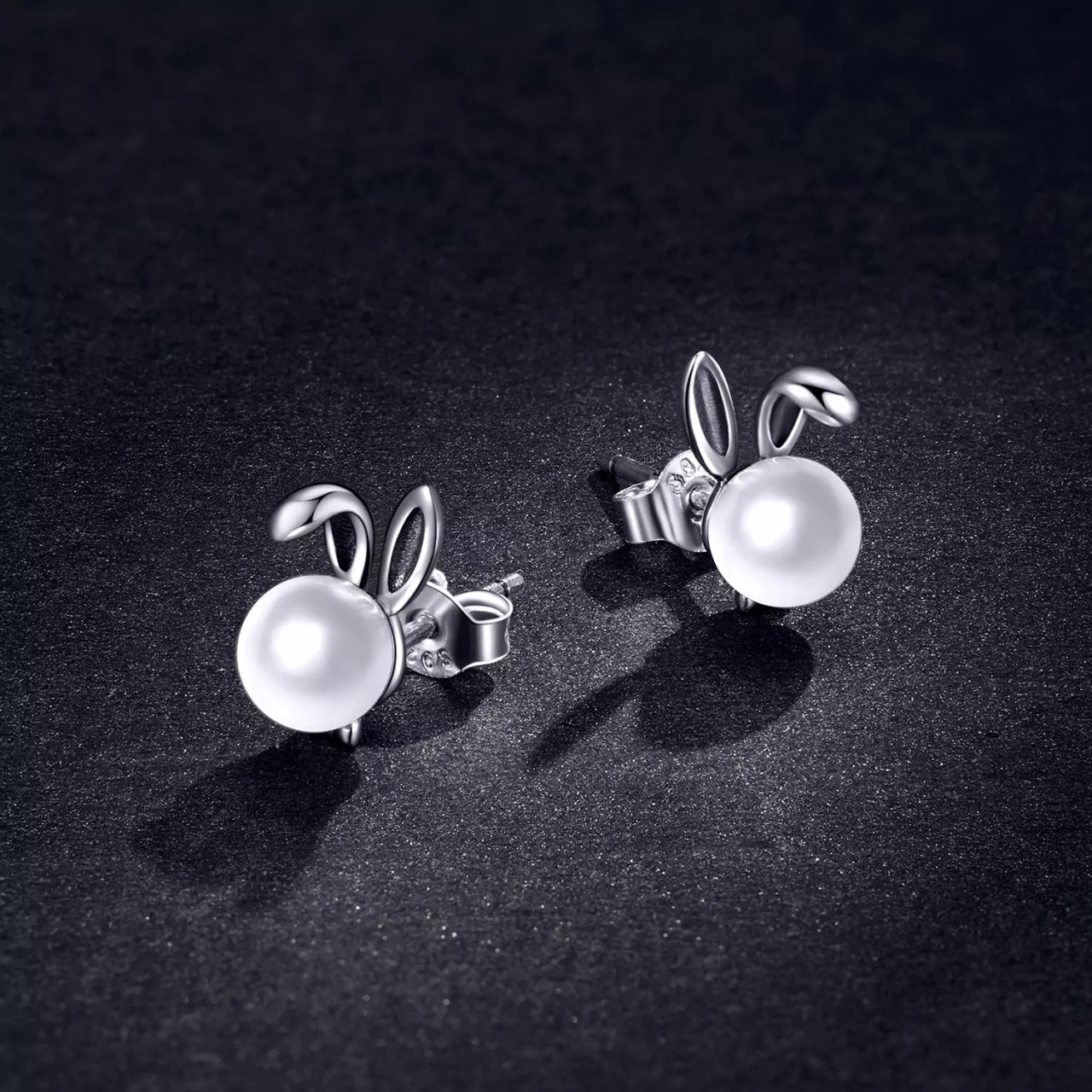 Cercei din argint Pearl Bunny, Argint 925, Pentru Femei