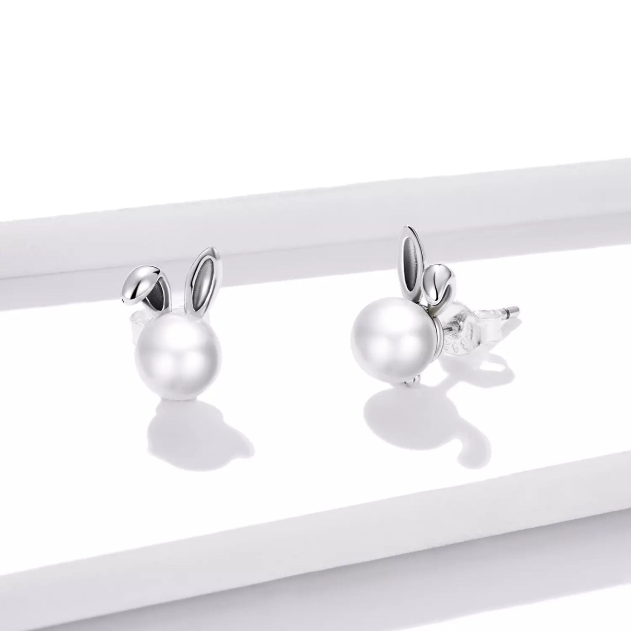 Cercei din argint Pearl Bunny, Argint 925, Pentru Femei