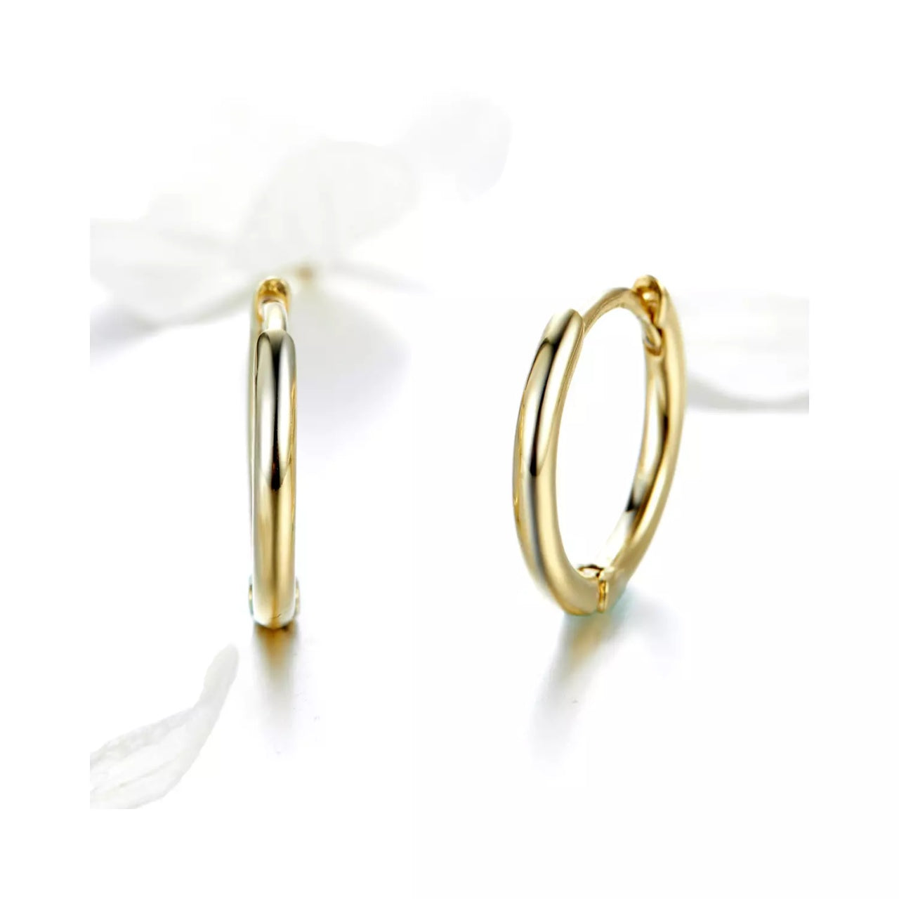 Cercei din argint Perfect Gold Circle, Argint 925, Pentru Femei
