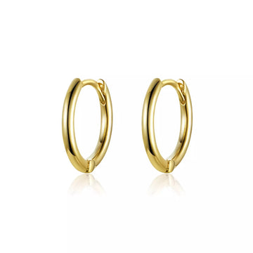 Cercei din argint Perfect Gold Circle, Argint 925, Pentru Femei