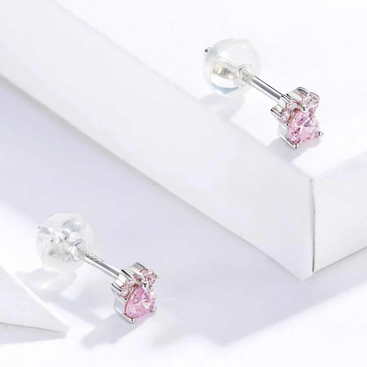 Cercei din argint Pink Little Paws, Argint 925, Pentru Femei