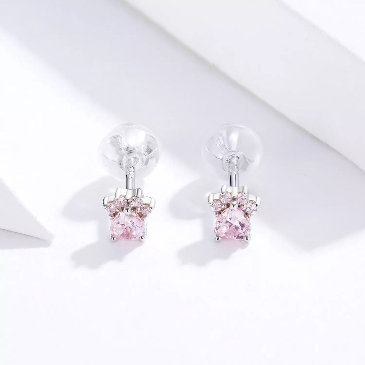 Cercei din argint Pink Little Paws, Argint 925, Pentru Femei