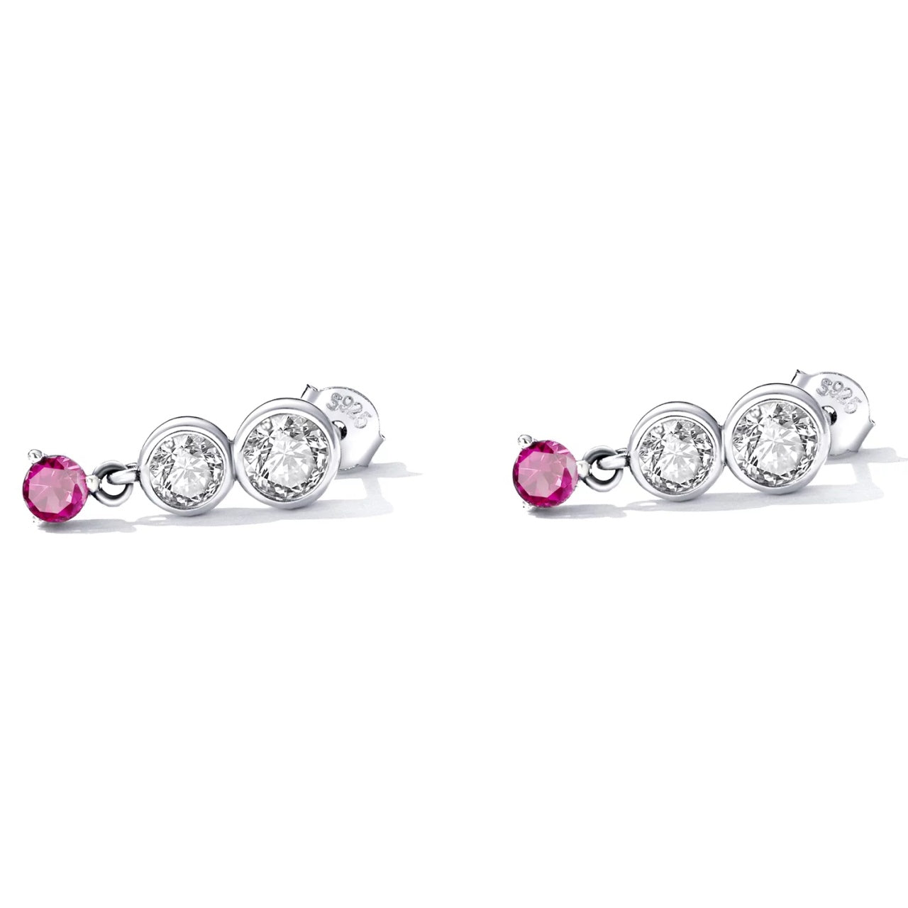Cercei din argint Pink Stone, Argint 925, Pentru Femei