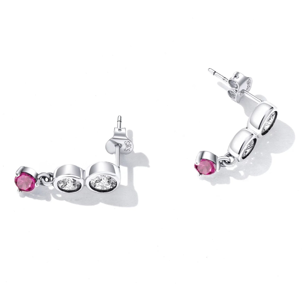 Cercei din argint Pink Stone, Argint 925, Pentru Femei