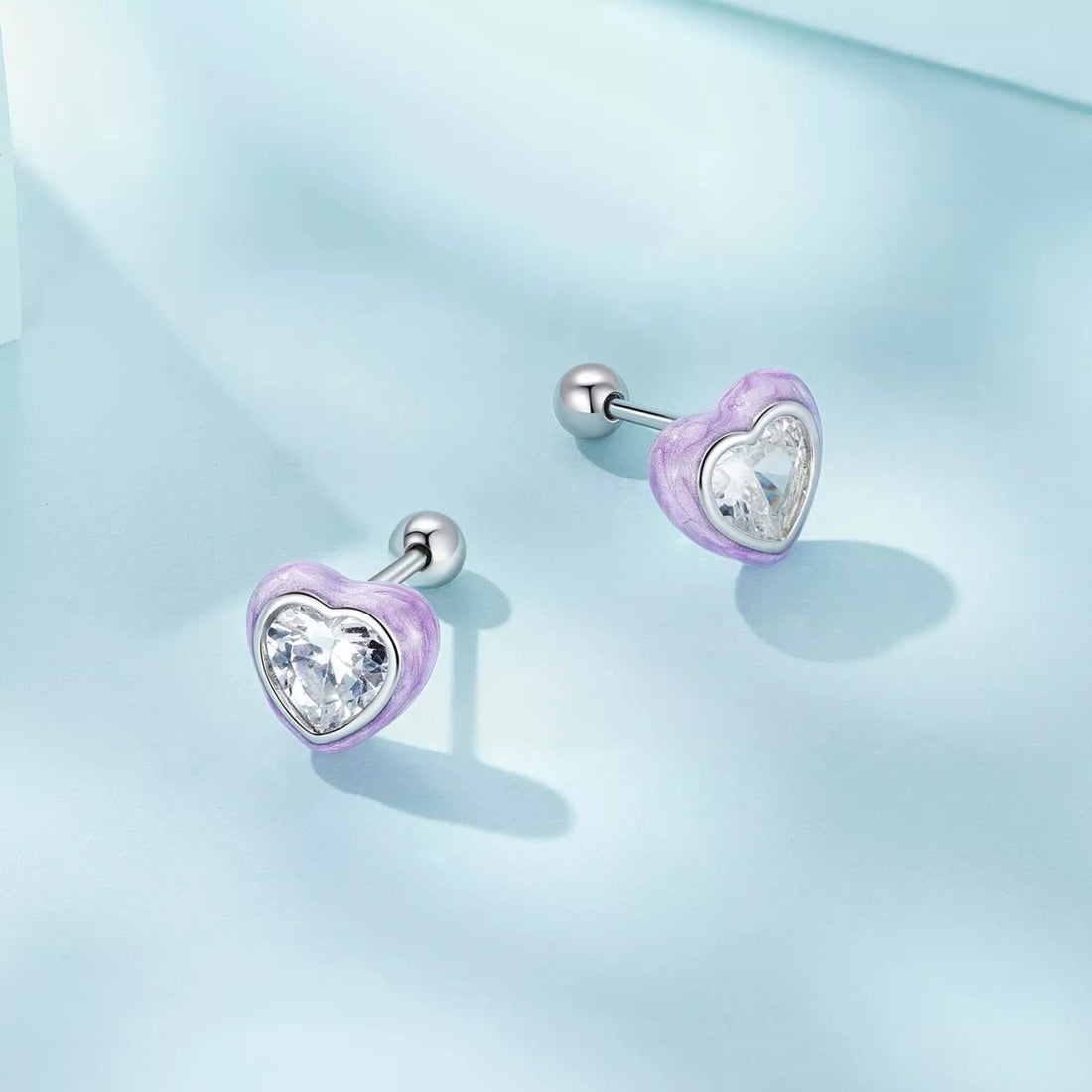 Cercei din argint Purple Mother of Pearl, Argint 925, Pentru Femei