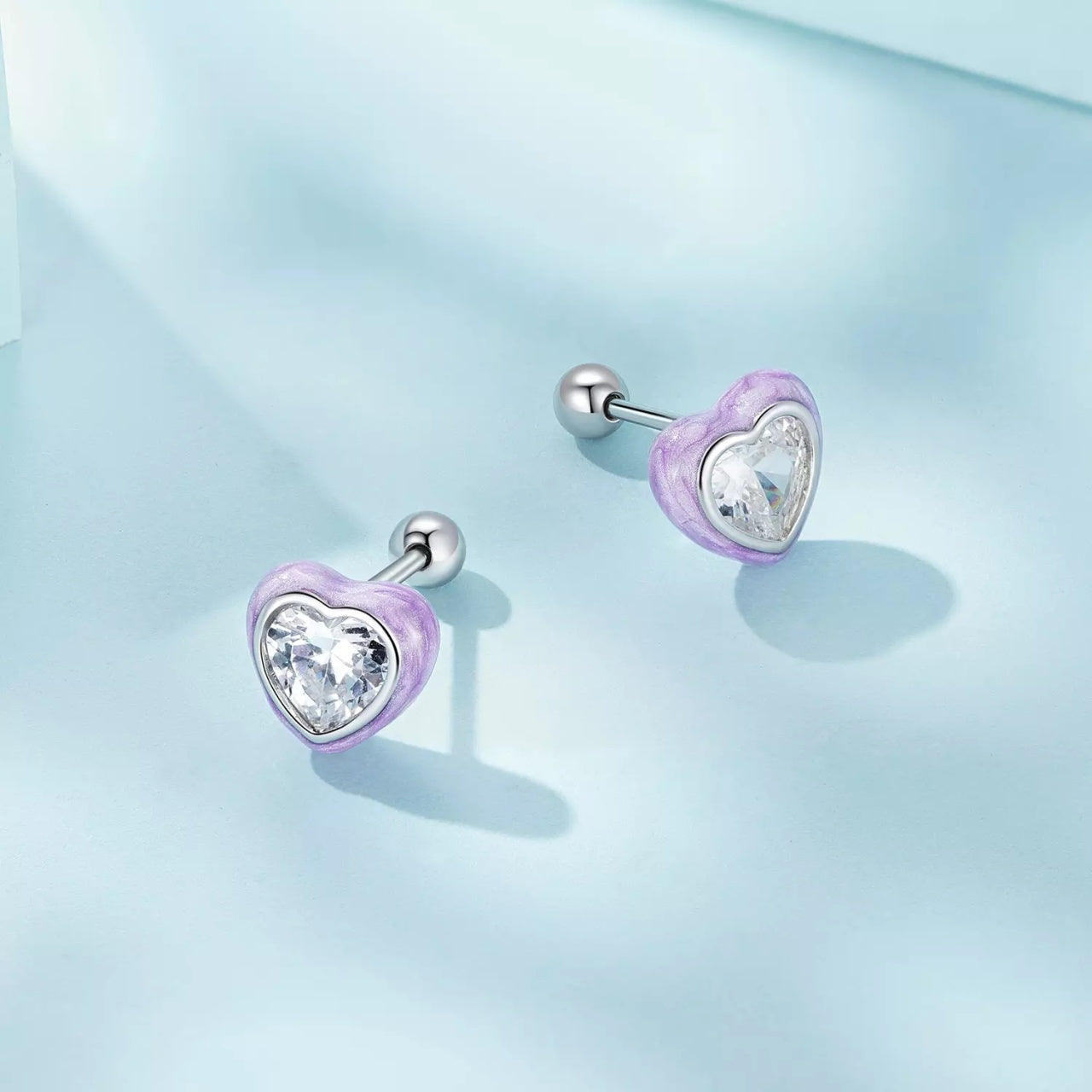 Cercei din argint Purple Mother of Pearl, Argint 925, Pentru Femei