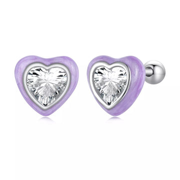 Cercei din argint Purple Mother of Pearl, Argint 925, Pentru Femei