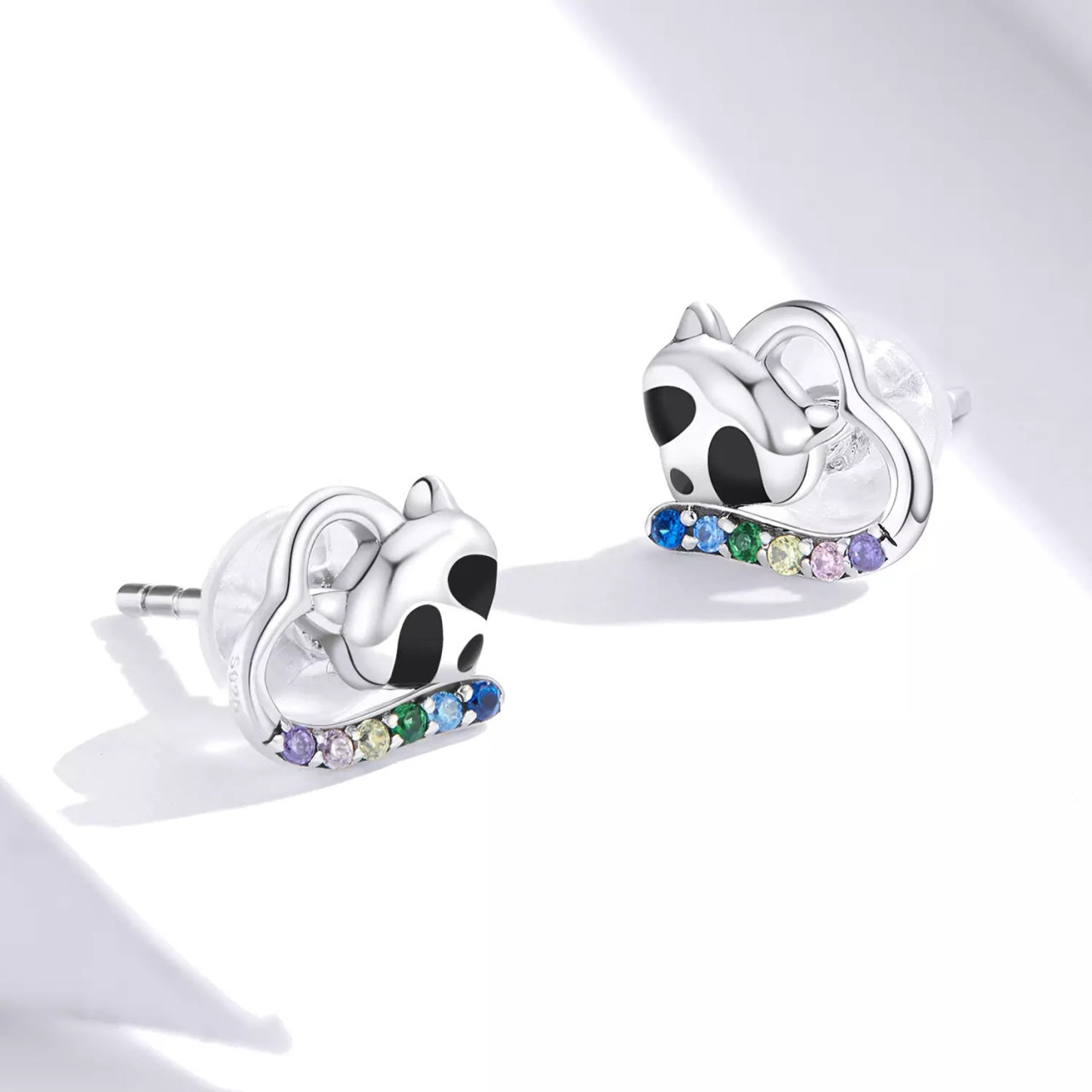 Cercei din argint Raccoon Studs, Argint 925, Pentru Femei