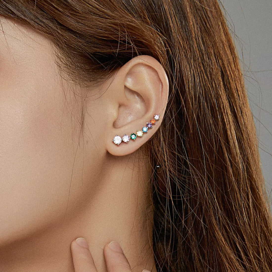 Cercei din argint Rainbow Bubble Studs, Argint 925, Pentru Femei 3.74g