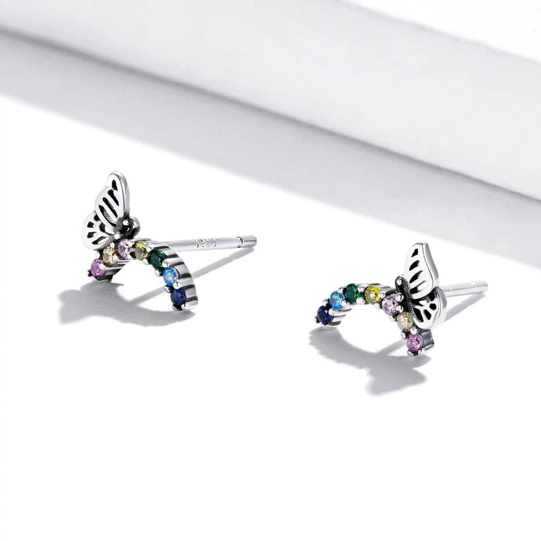 Cercei din argint Rainbow Butterfly, Argint 925, Pentru Femei