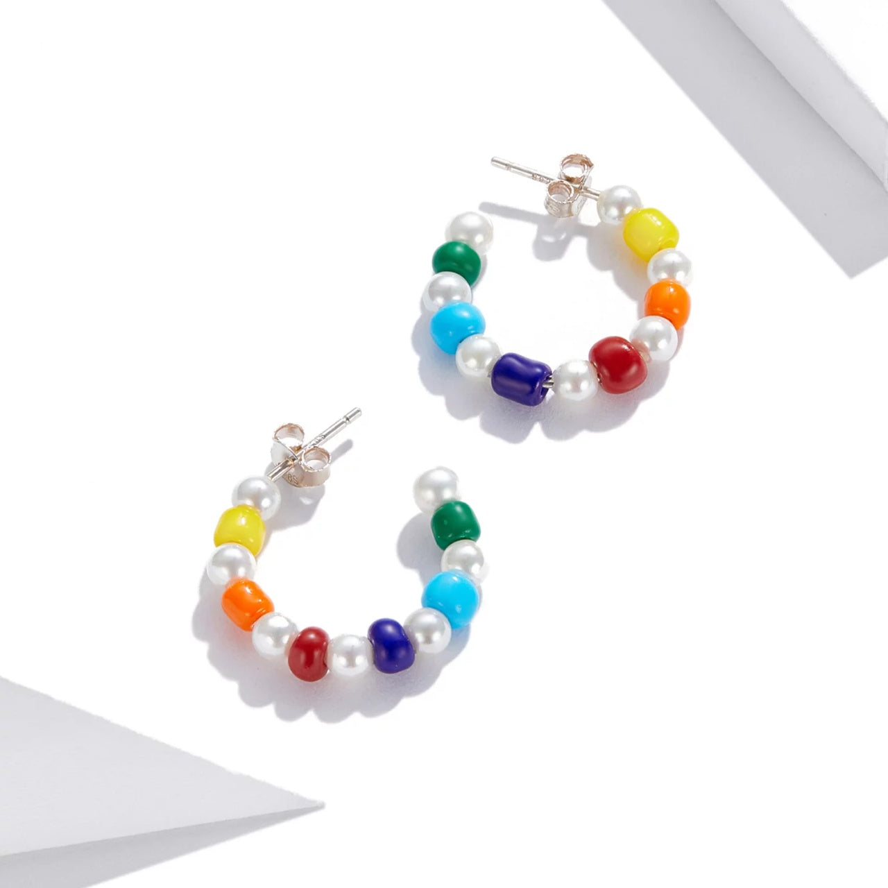 Cercei din argint Rainbow Shell Pearl, Argint 925, Pentru Femei