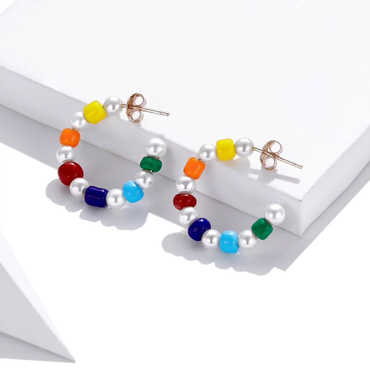 Cercei din argint Rainbow Shell Pearl, Argint 925, Pentru Femei
