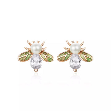 Cercei din argint Rose Gold Bug, Argint 925, Pentru Femei