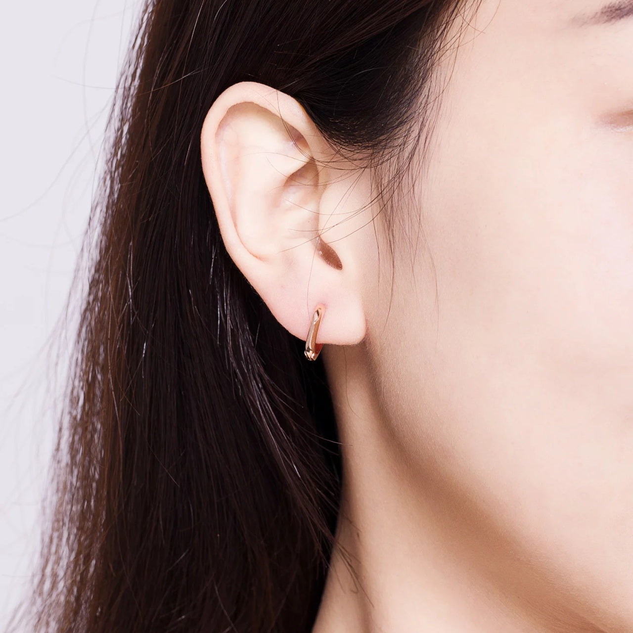 Cercei din argint Rose Gold Fine Hoops, Argint 925, Pentru Femei