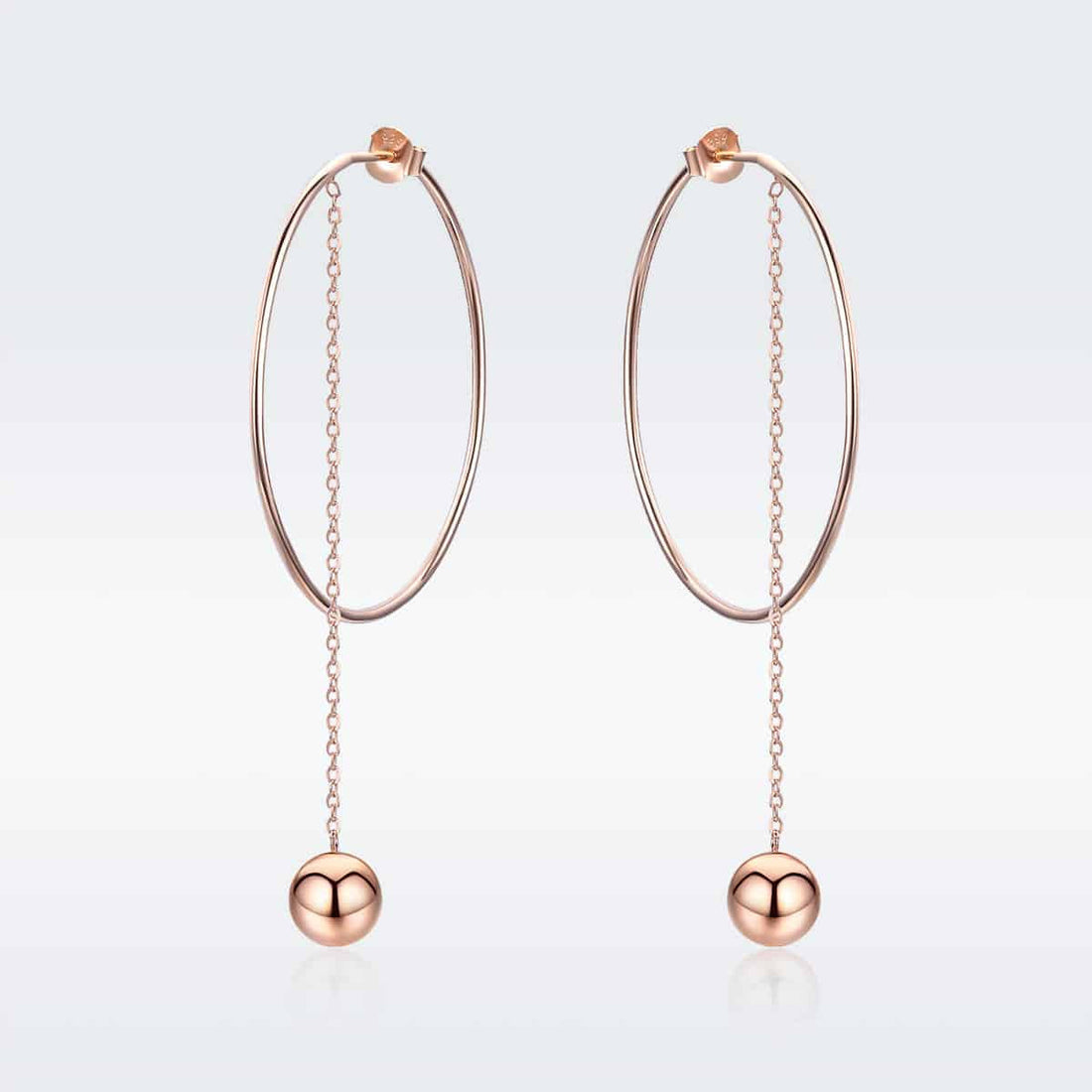 Cercei din Argint 925 Rose Gold Hoops 4.5g