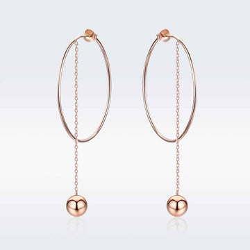 Cercei din Argint 925 Rose Gold Hoops 4.5g