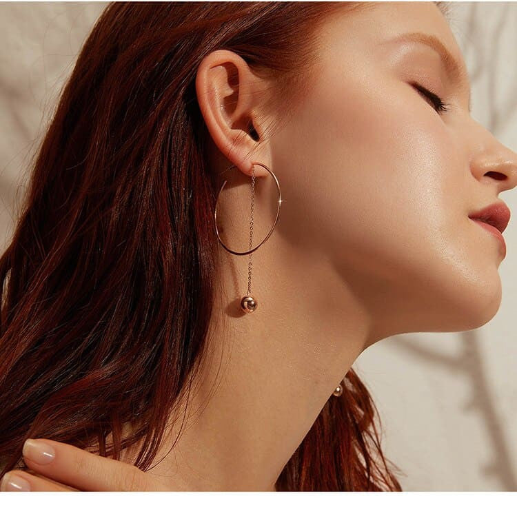 Cercei din Argint 925 Rose Gold Hoops 4.5g