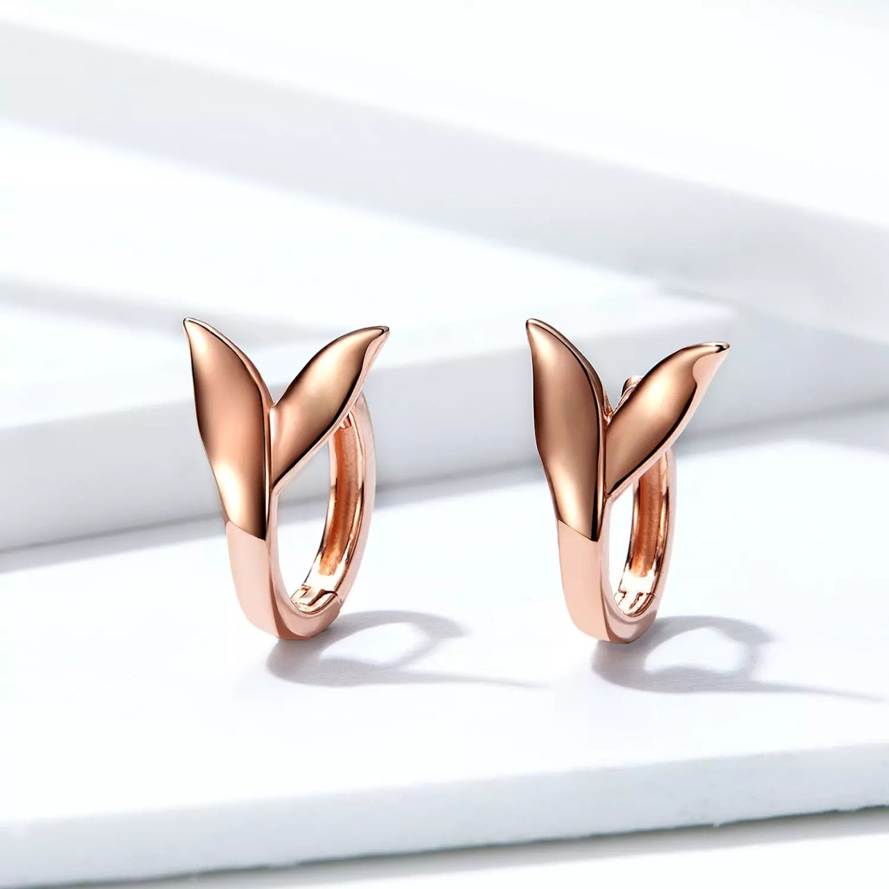 Cercei din argint Rose Gold Mermaid, Argint 925, Pentru Femei