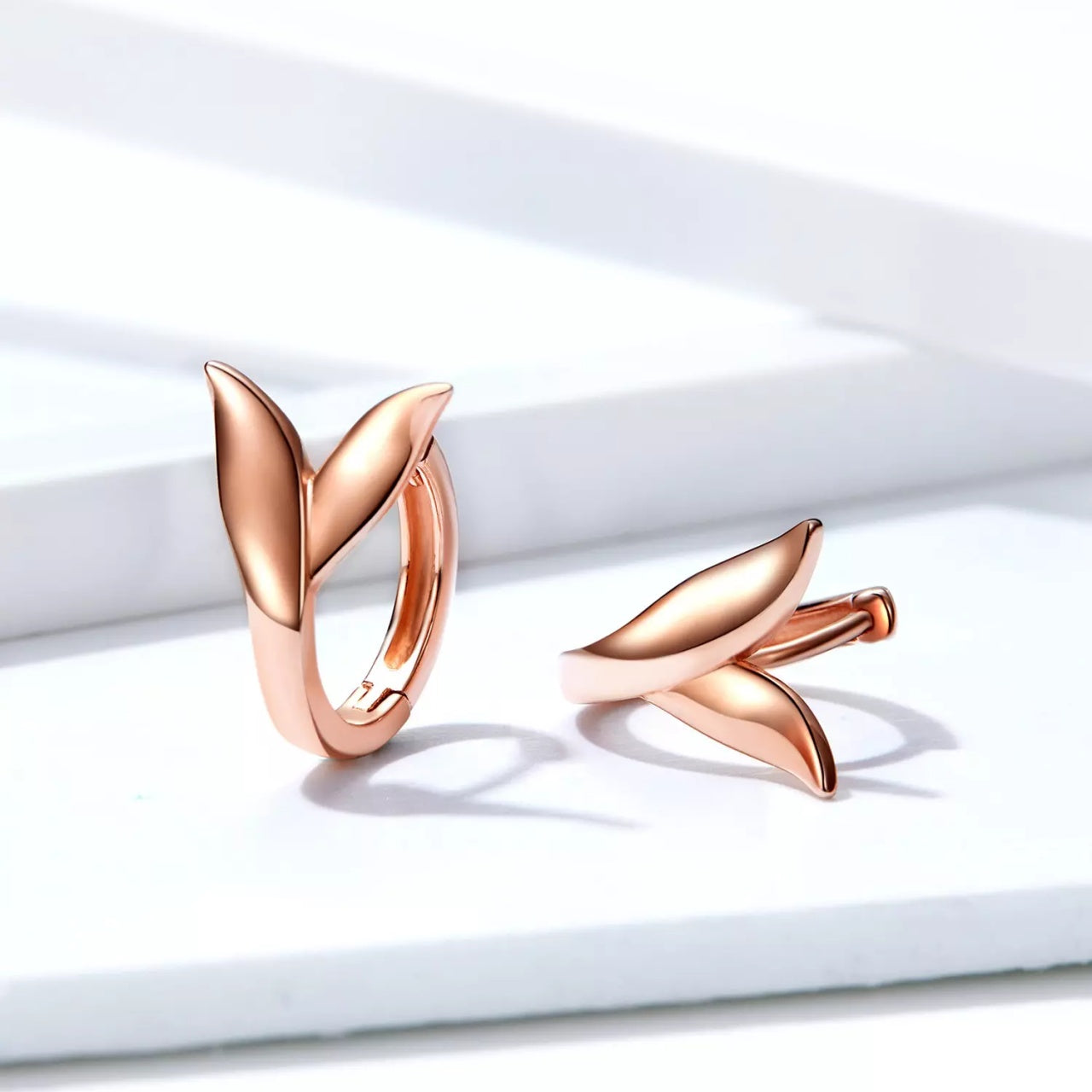 Cercei din argint Rose Gold Mermaid, Argint 925, Pentru Femei