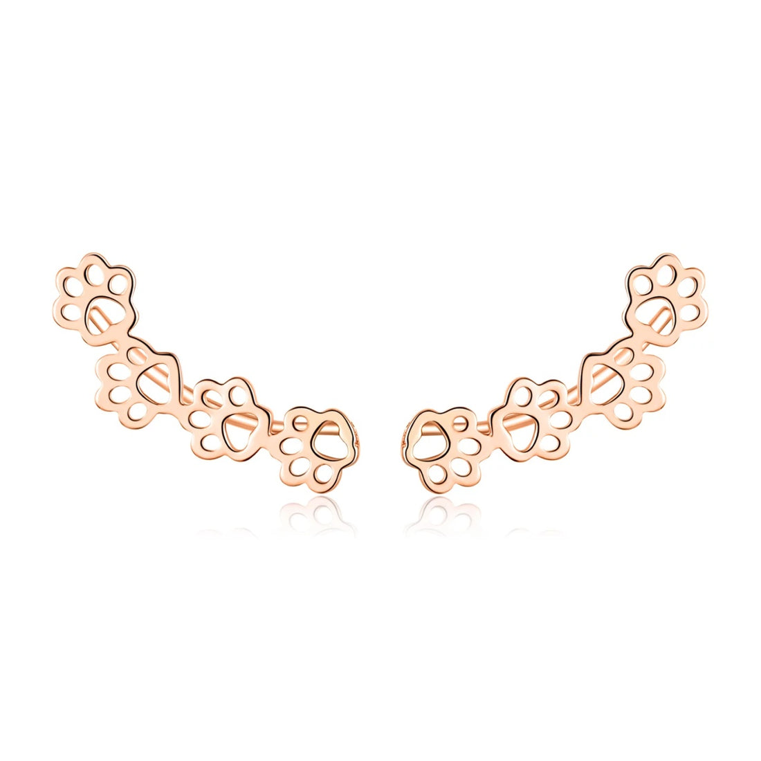Cercei din argint Rose Gold Paws Four, Argint 925, Pentru Femei