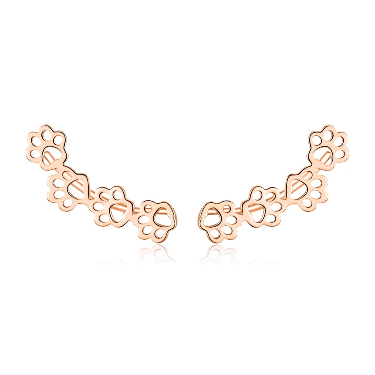 Cercei din argint Rose Gold Paws Four, Argint 925, Pentru Femei