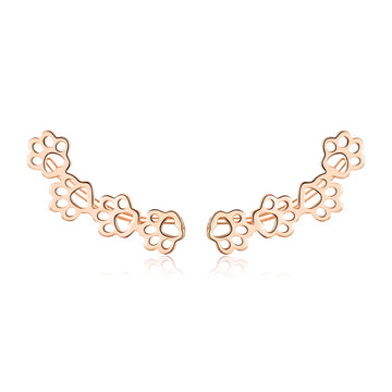 Cercei din argint Rose Gold Paws Four, Argint 925, Pentru Femei